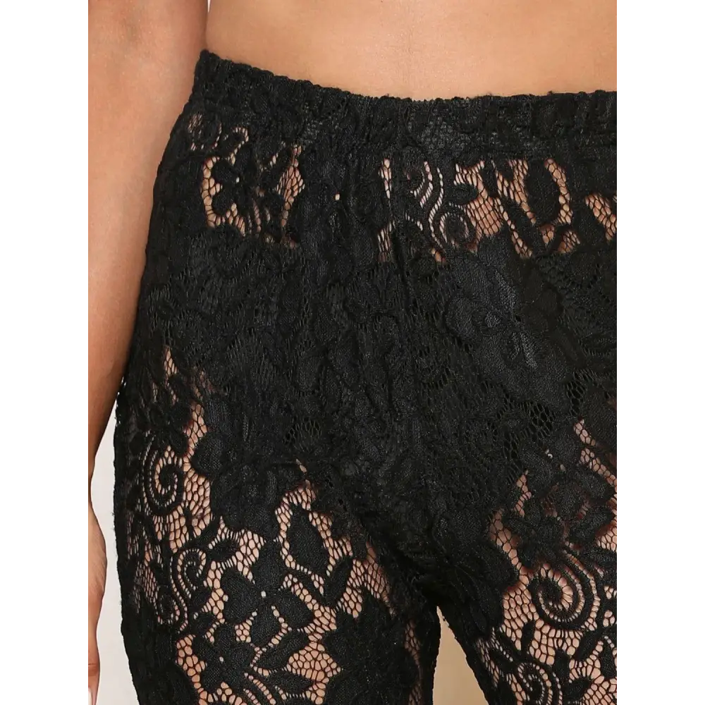 Elegant Lace High Waist Swim Pants for Beach Glamour