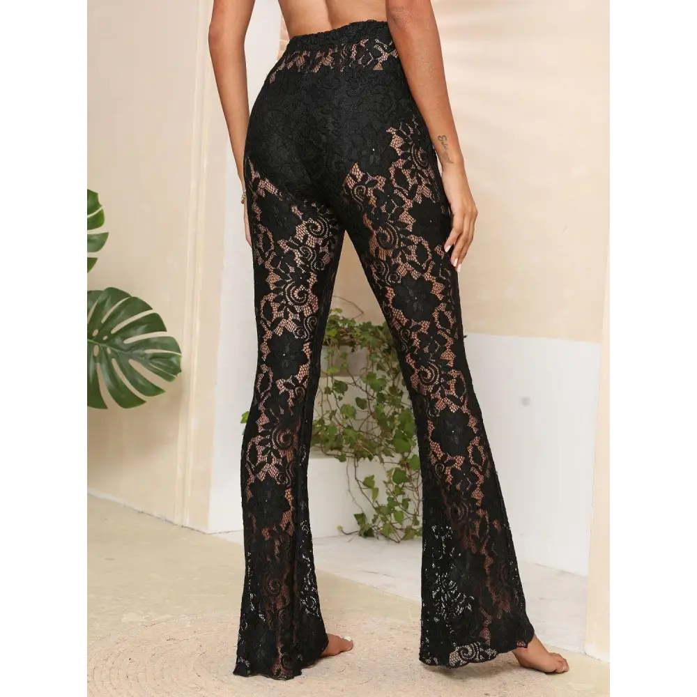 Elegant Lace High Waist Swim Pants for Beach Glamour