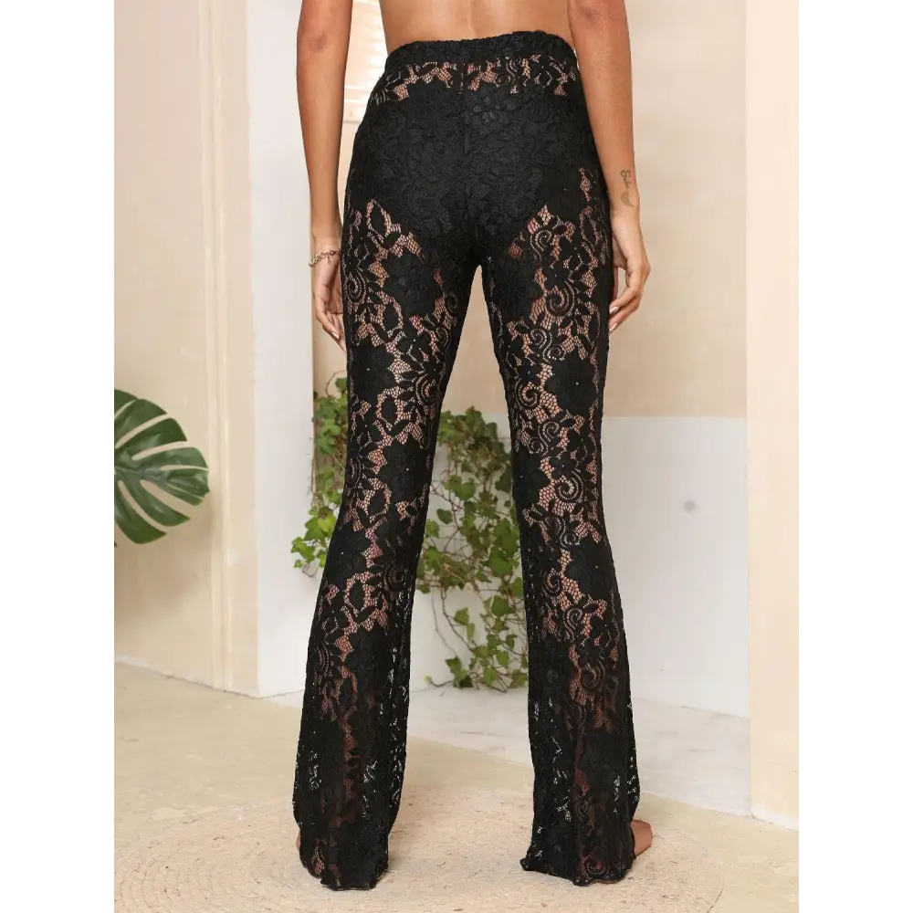 Elegant Lace High Waist Swim Pants for Beach Glamour