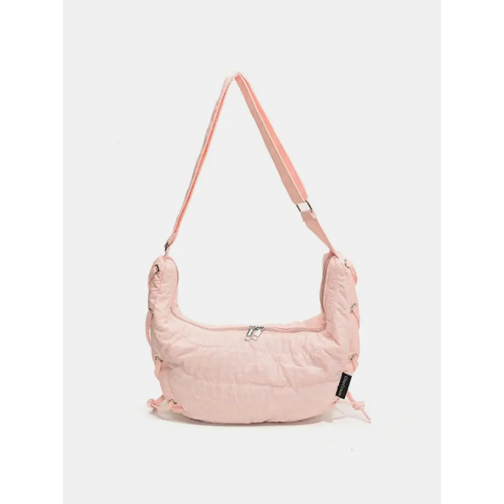 Lace-Up Polyester Crossbody Bag