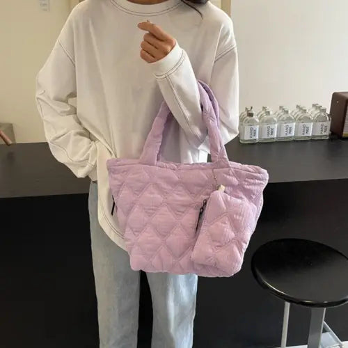 Lavender Quilted Tote Bag