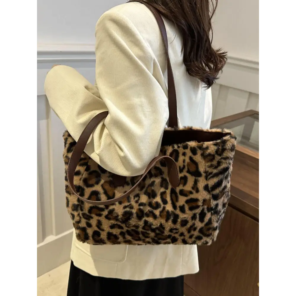 Bold Leopard Fluff Tote Bag