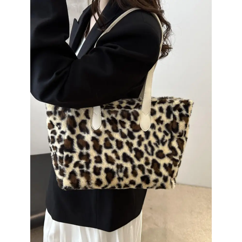 Bold Leopard Fluff Tote Bag