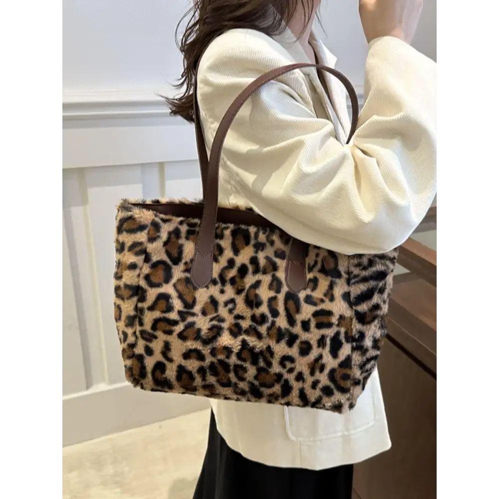 Bold Leopard Fluff Tote Bag