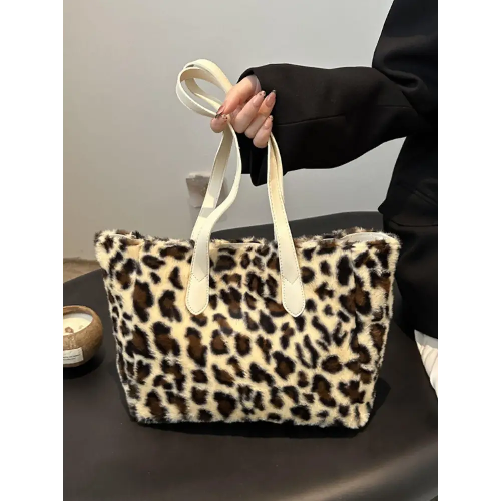 Bold Leopard Fluff Tote Bag