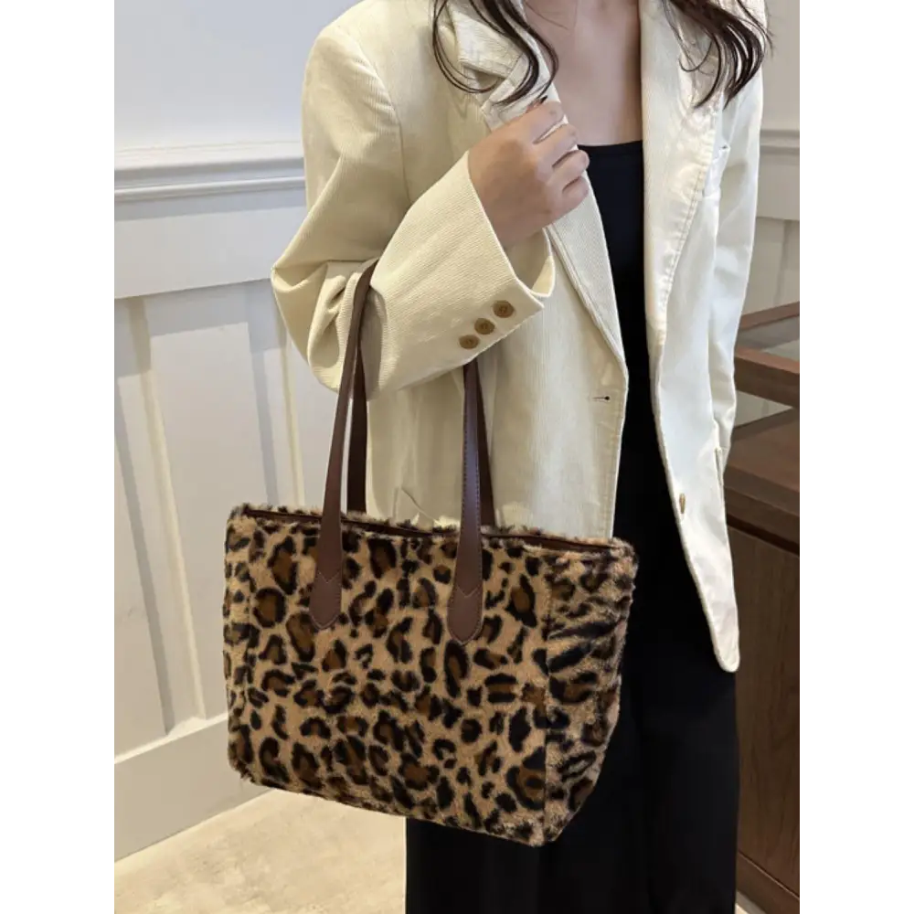 Bold Leopard Fluff Tote Bag