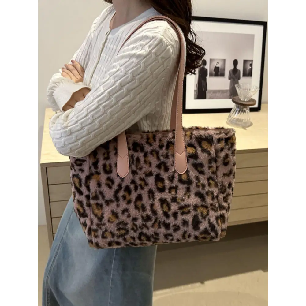 Bold Leopard Fluff Tote Bag