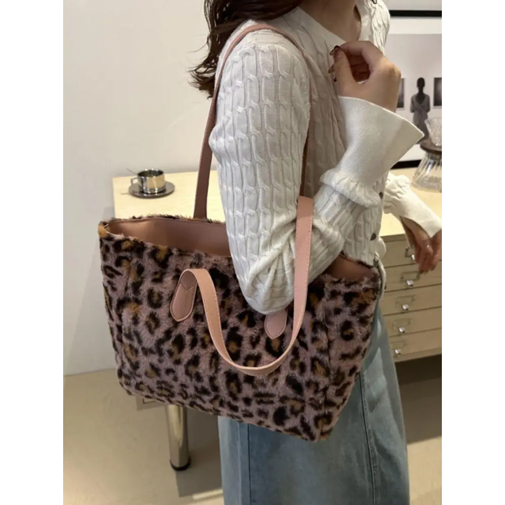 Bold Leopard Fluff Tote Bag