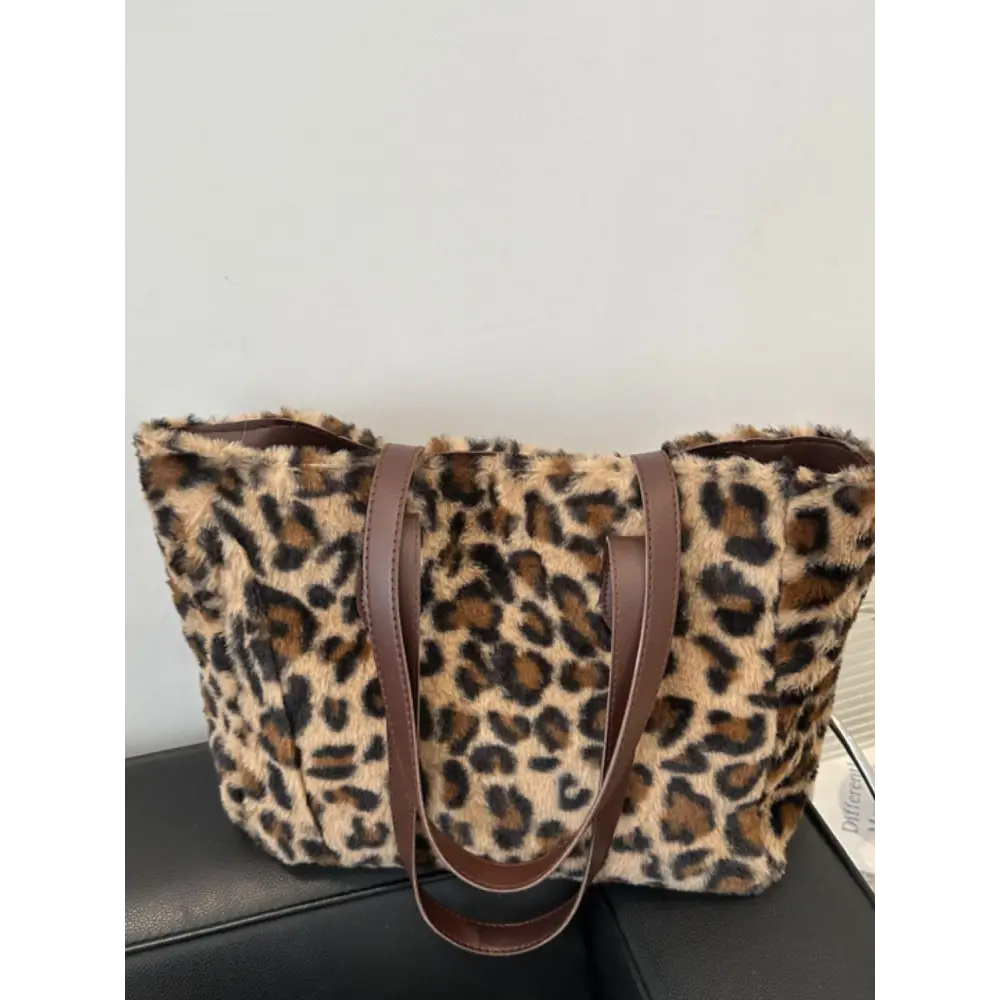 Bold Leopard Fluff Tote Bag