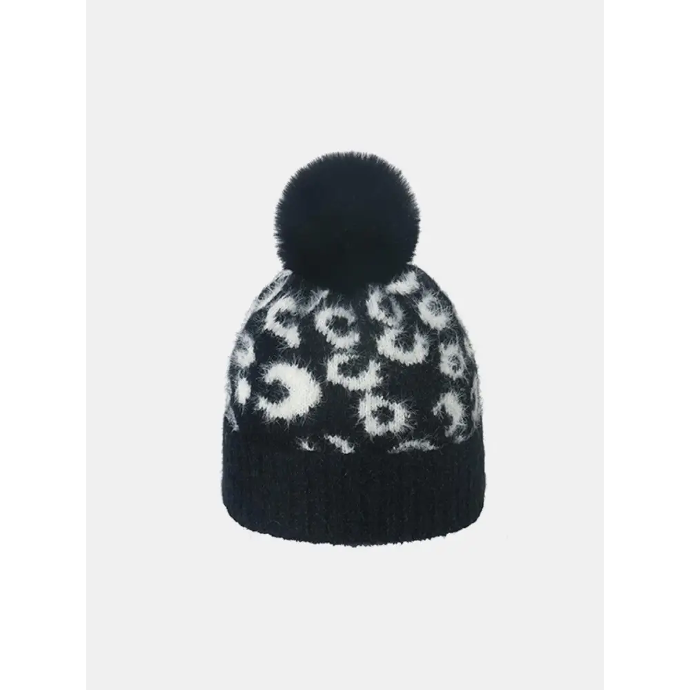 Stylish Leopard Hat with Pompom Delivers Wild Charm