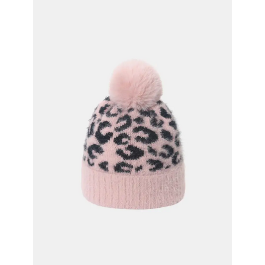 Leopard Hat with Pompom - CM Fashion