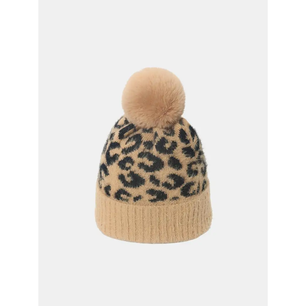 Stylish Leopard Hat with Pompom Delivers Wild Charm