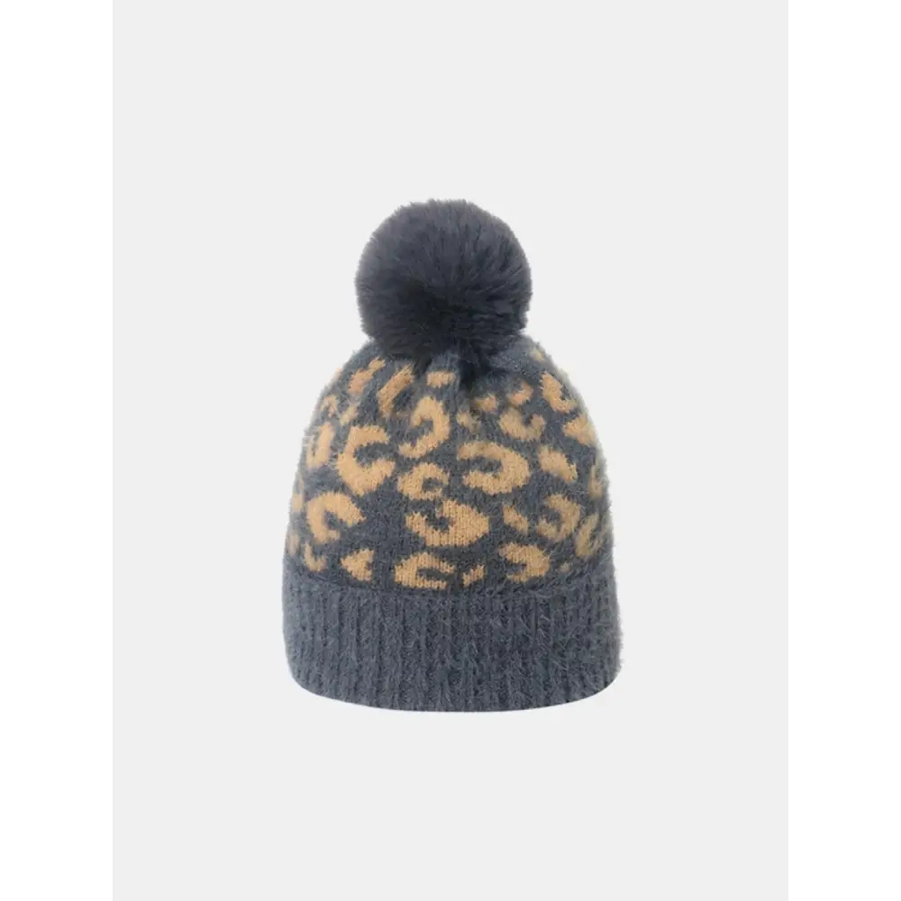 Stylish Leopard Hat with Pompom Delivers Wild Charm