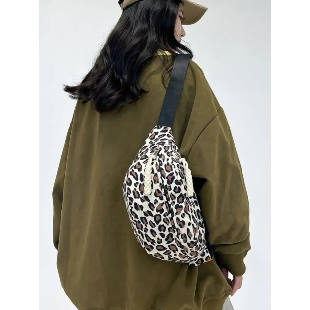 Leopard Nylon Crossbody Bag