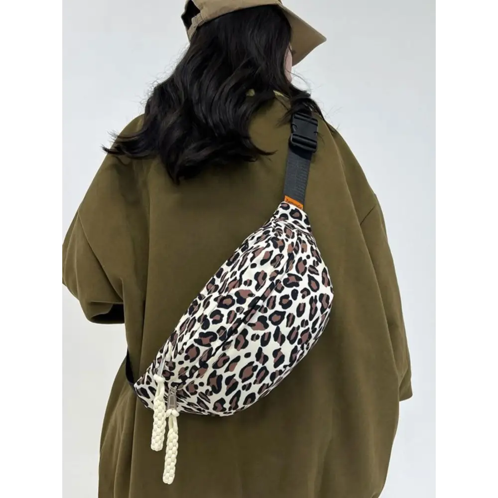 Leopard Nylon Crossbody Bag