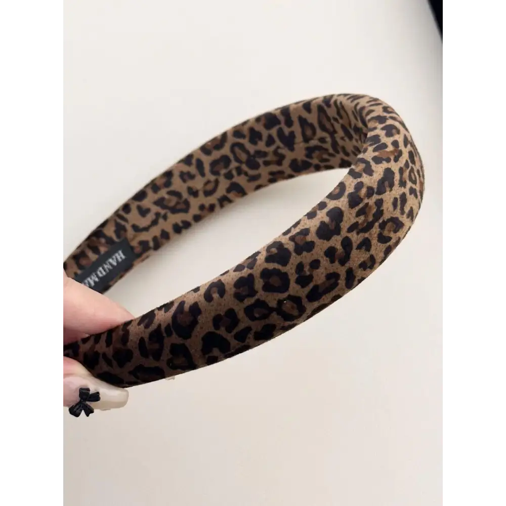 Leopard Polyester Wide Headband