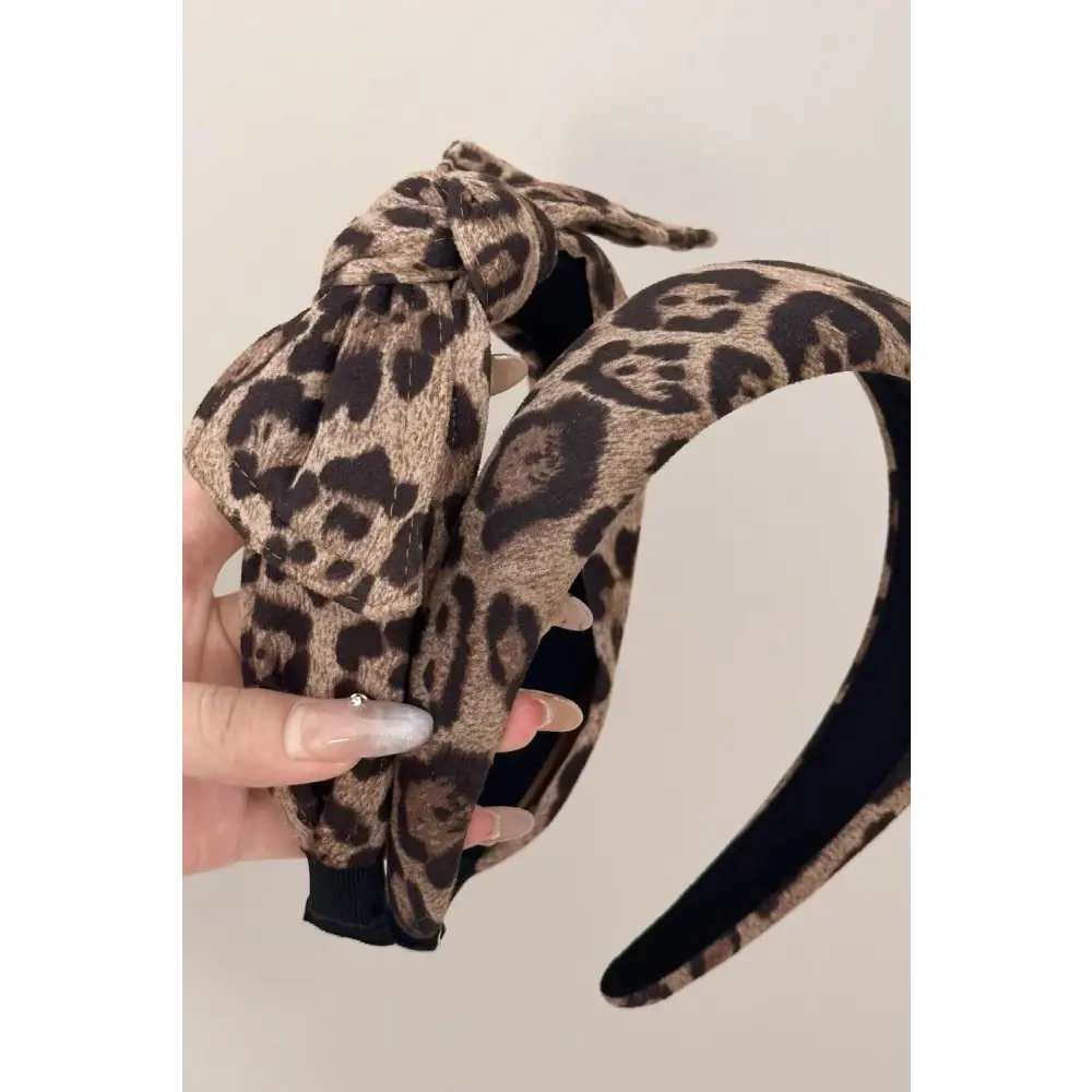 Leopard Polyester Wide Headband