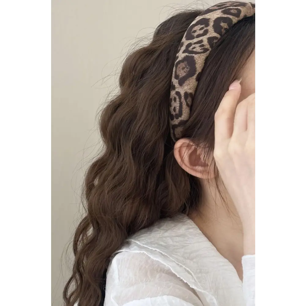 Leopard Polyester Wide Headband