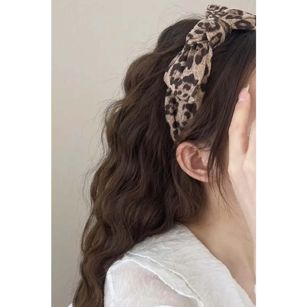 Leopard Polyester Wide Headband