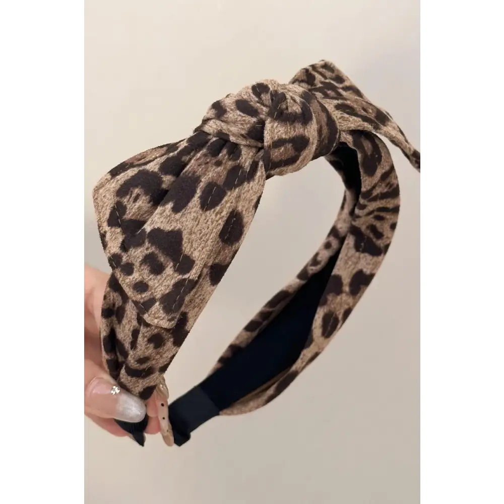 Leopard Polyester Wide Headband