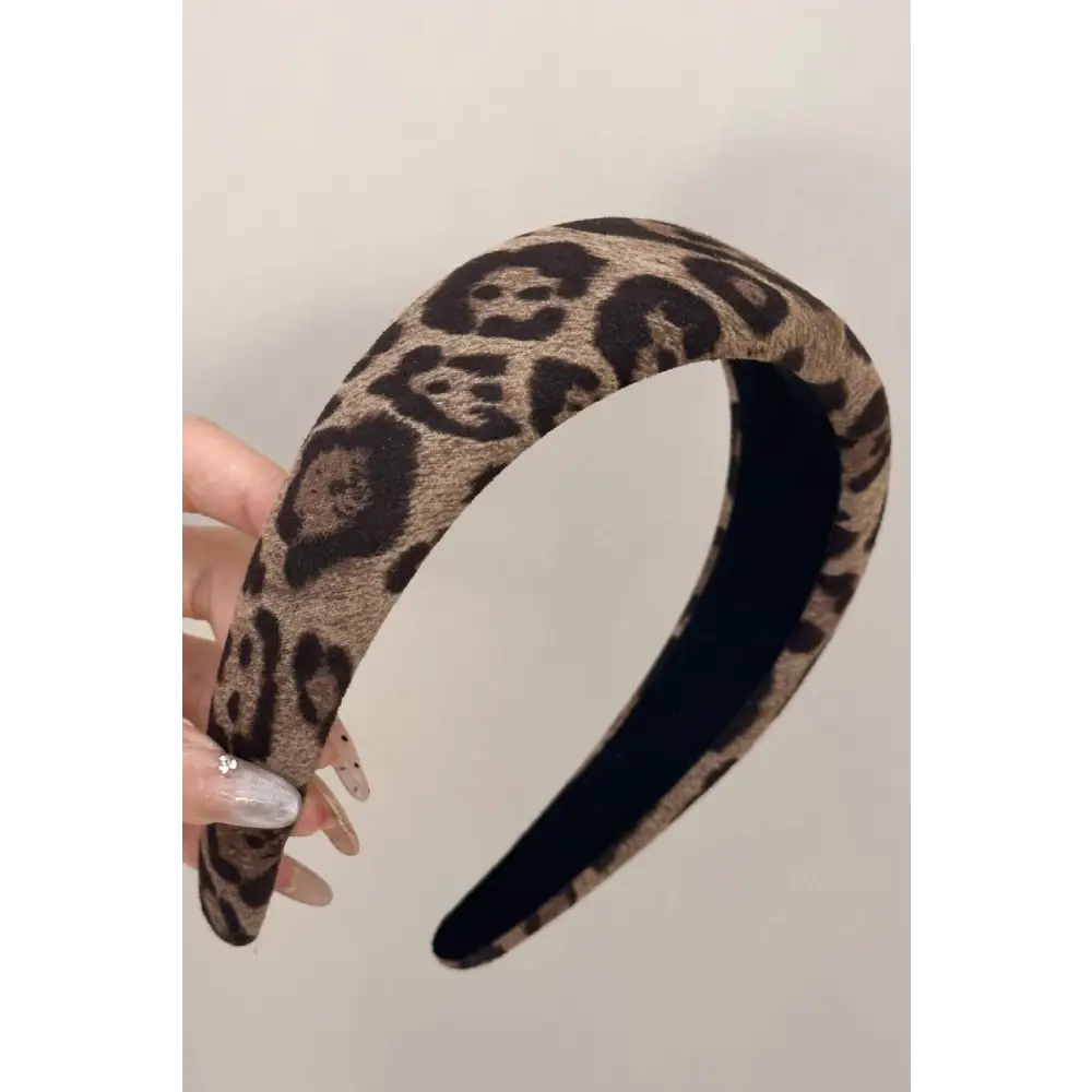 Leopard Polyester Wide Headband