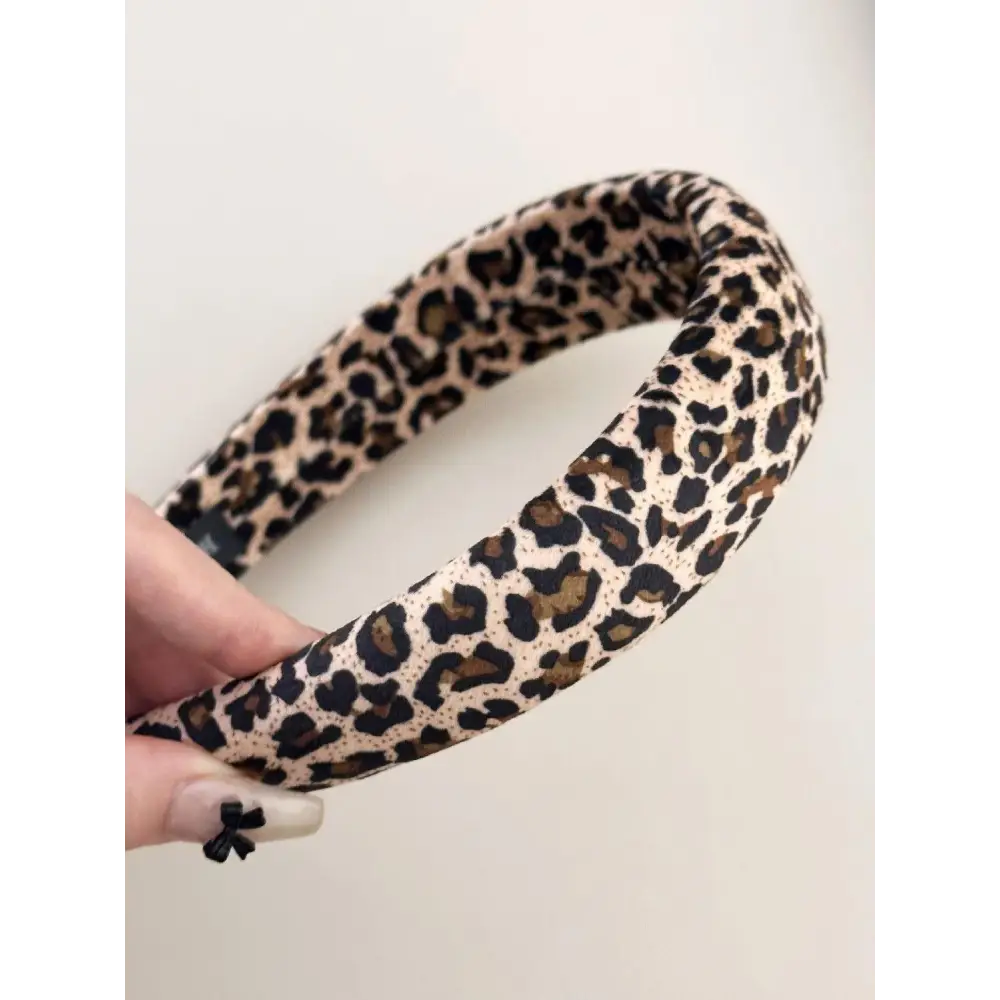 Leopard Polyester Wide Headband