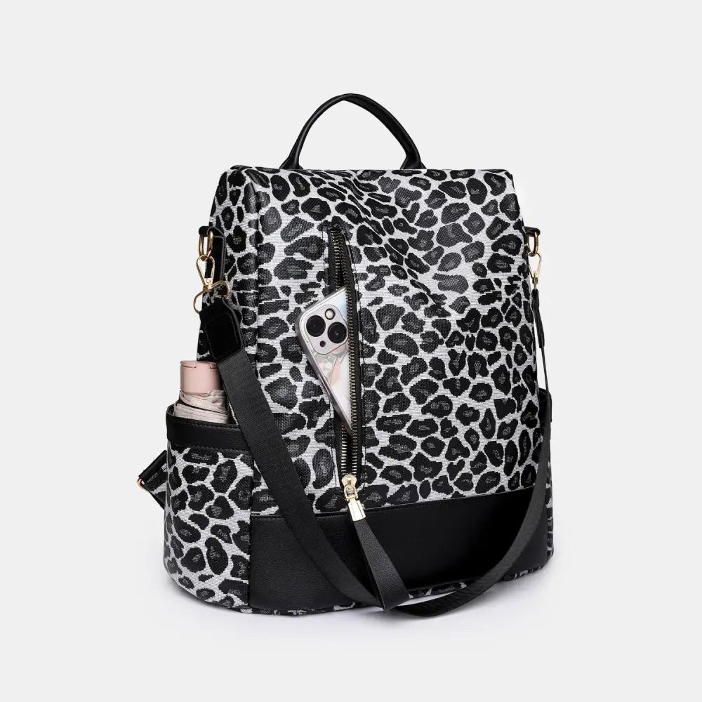 Stylish Yeppi Leopard PU Leather Backpack for Trendy Adventurers