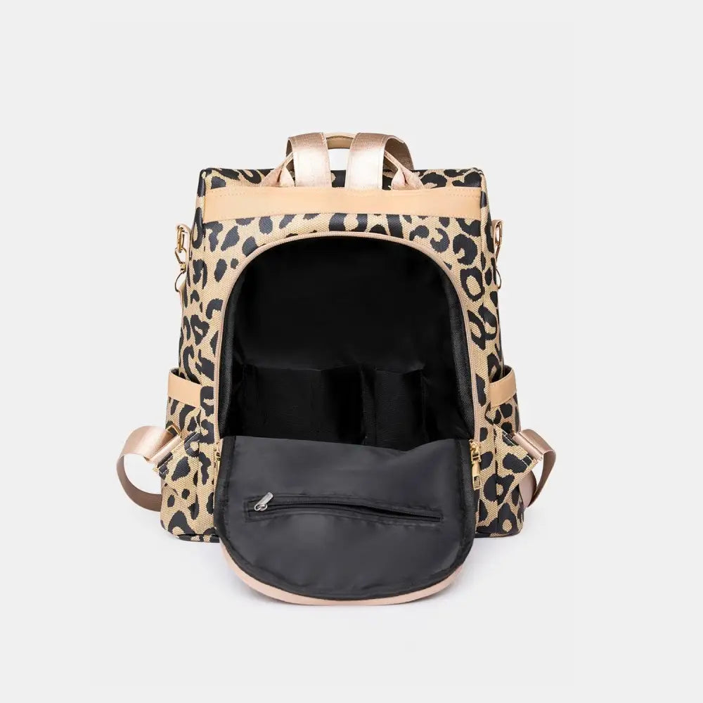 Stylish Yeppi Leopard PU Leather Backpack for Trendy Adventurers