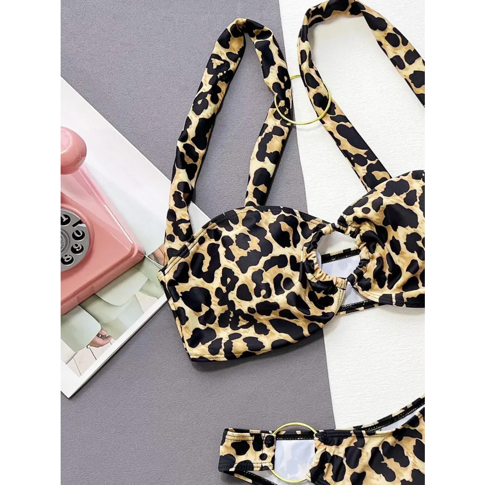 Fierce Leopard Ring Bikini Set Unleashes Your Wild Side