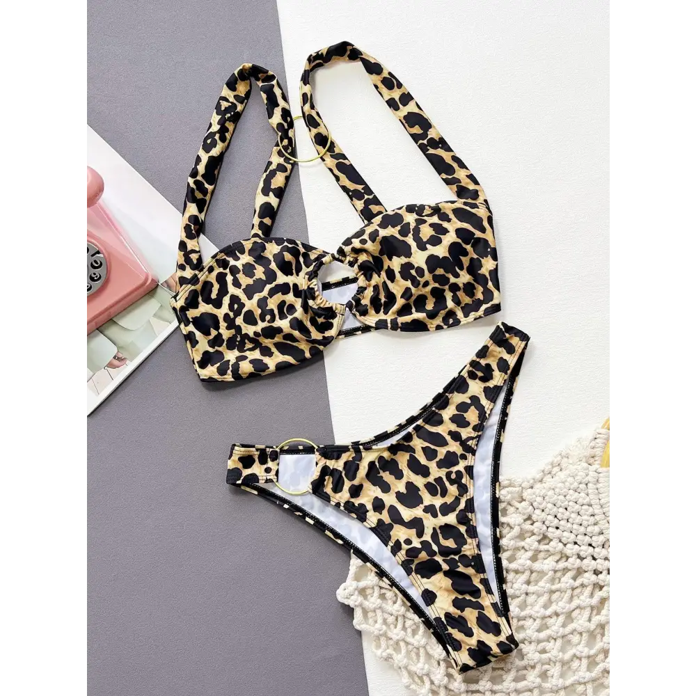 Fierce Leopard Ring Bikini Set Unleashes Your Wild Side