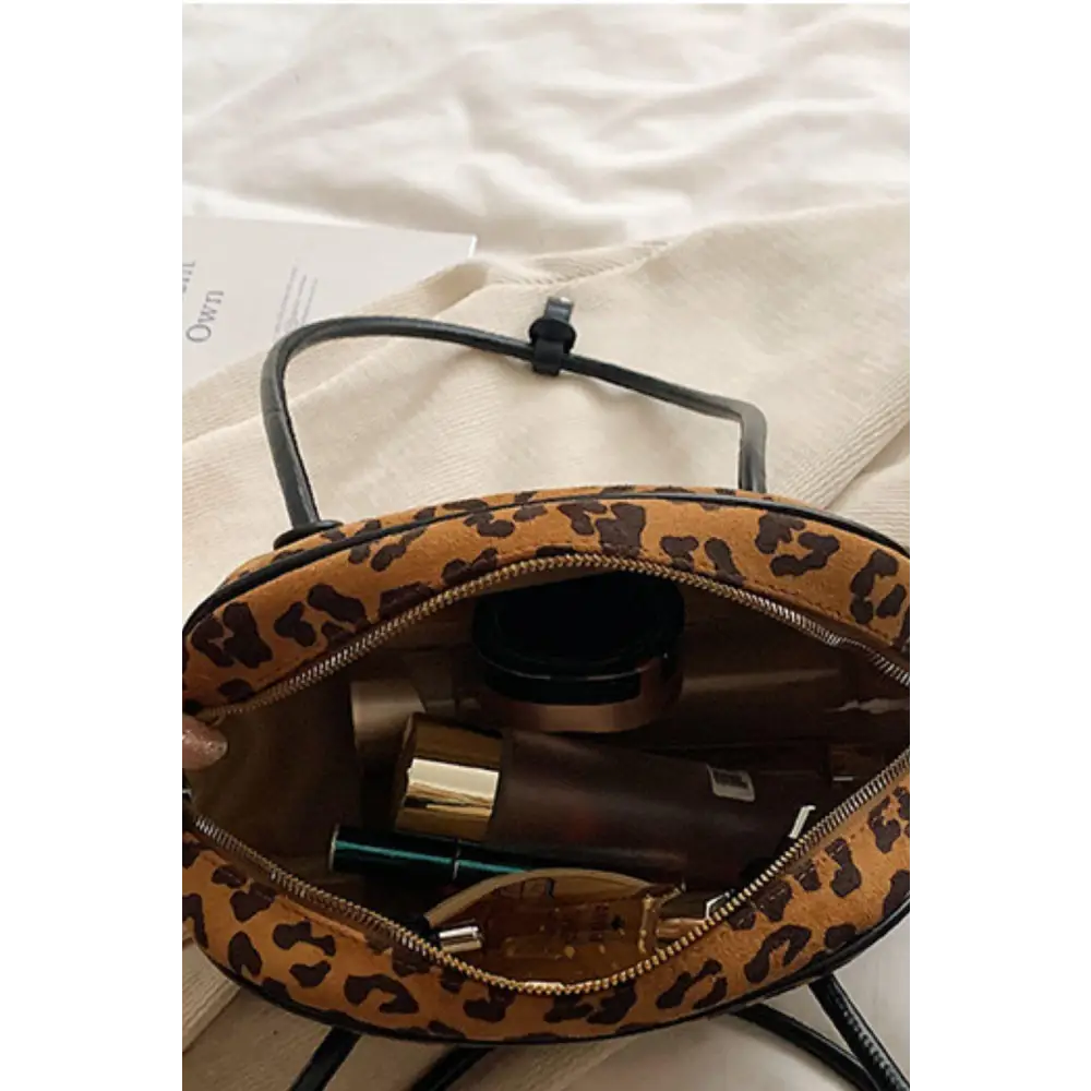 Fierce Yeppi Leopard Suede Medium Shoulder Bag with Original Tags