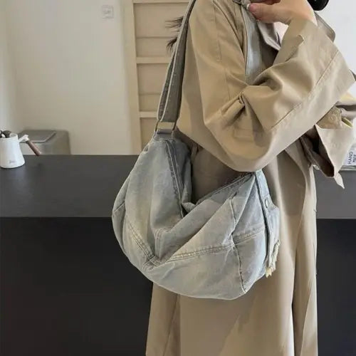 Light Blue Denim Tote Bag