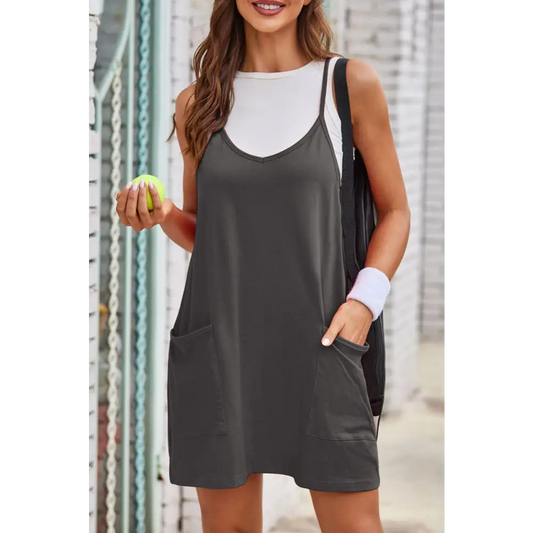 Lovelet Scoop Neck Cami Dress and Shorts Set - CM Fashion