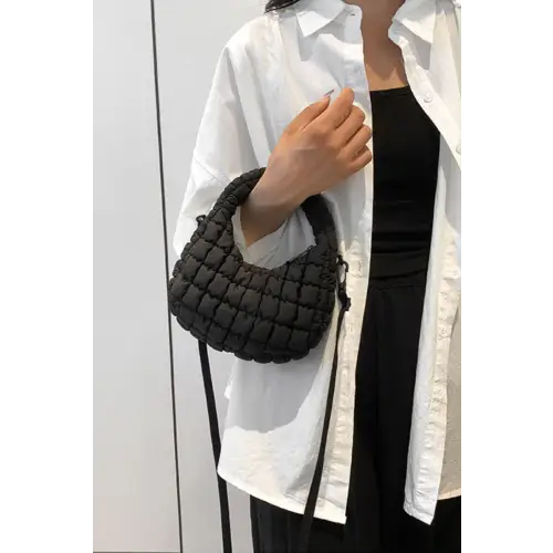 Luxe Dawnlight Quilted Puffy Removable Strap Crossbody Bag - Perfect for Special Occasions