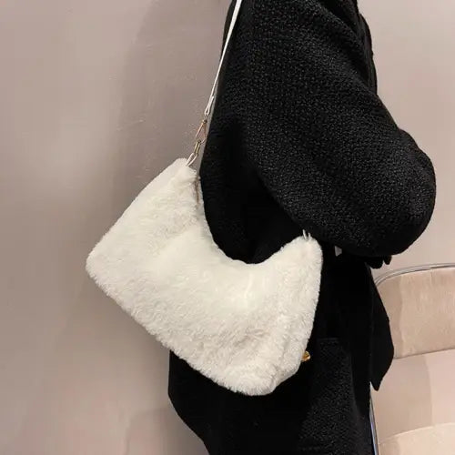 Black Luxe Faux Fur Shoulder Bags