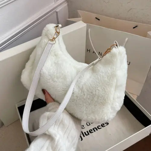 Black Luxe Faux Fur Shoulder Bags