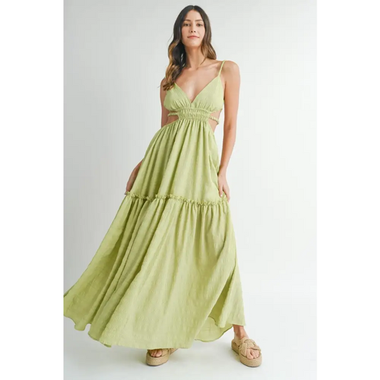 MABLE Cutout Waist Backless Maxi Dress - CM Fashion