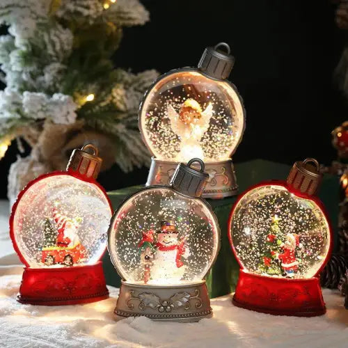 Magical LED Flame Light Snow Globes for Holiday Home Décor 