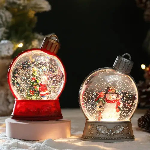 Magical LED Flame Light Snow Globes for Holiday Home Décor