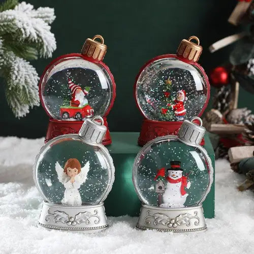 Magical LED Flame Light Snow Globes for Holiday Home Décor