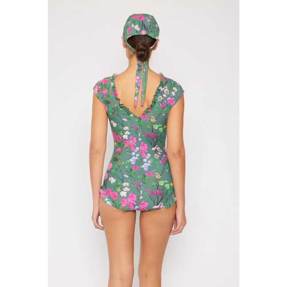 Blooming Beauty Marina West Swim Floral V-Neck One-Piece Swimsuit