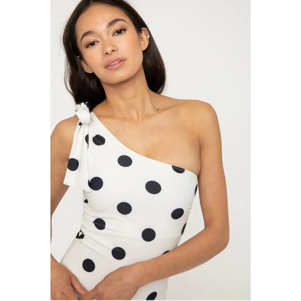 Marina West Swim Deep End Polka Dot One-Shoulder Stunner