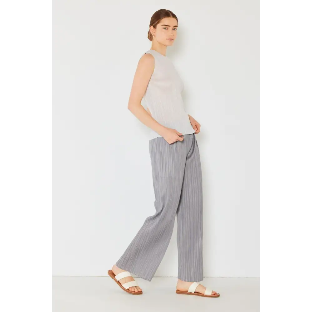 Marina West Swim Pleated Elastic-Waist Straight Pants