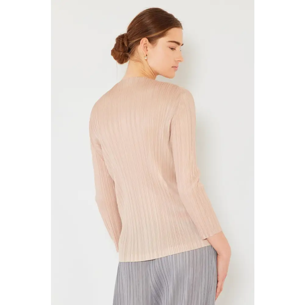 Marina West Swim Pleated Long Sleeve Boatneck Top