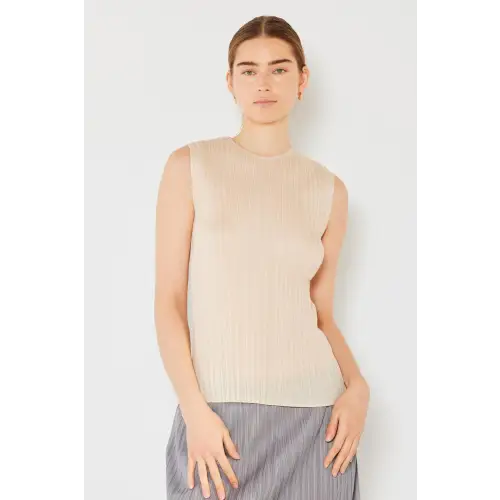 Marina West Swim Pleated Sleeveless Crewneck Tank - CM Fashion