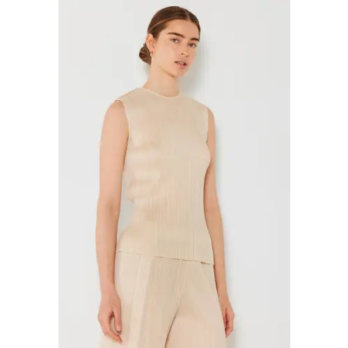 Pleated Sleeveless Tank Top