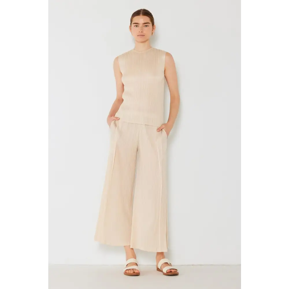 Marina West Swim Pleated Wide-Leg Pants with Side Pleat Detail