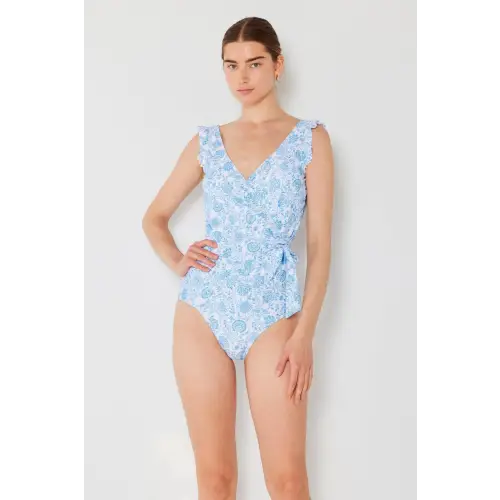 Marina West Swim Full Size Float Ruffle Faux Wrap One-Piece Swimsuit - CM Fashion