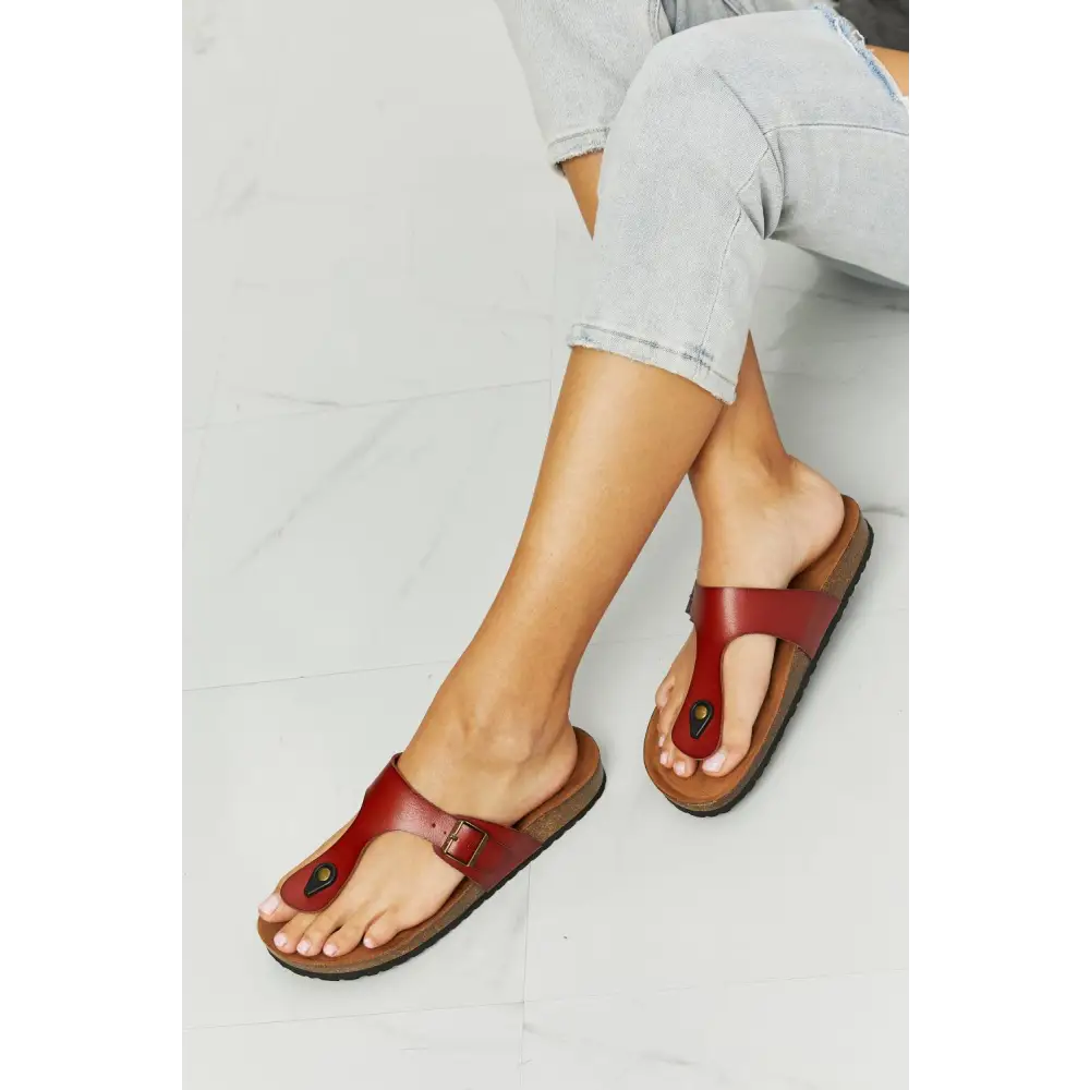 MMShoes Drift Away T-Strap Flip-Flop in Red