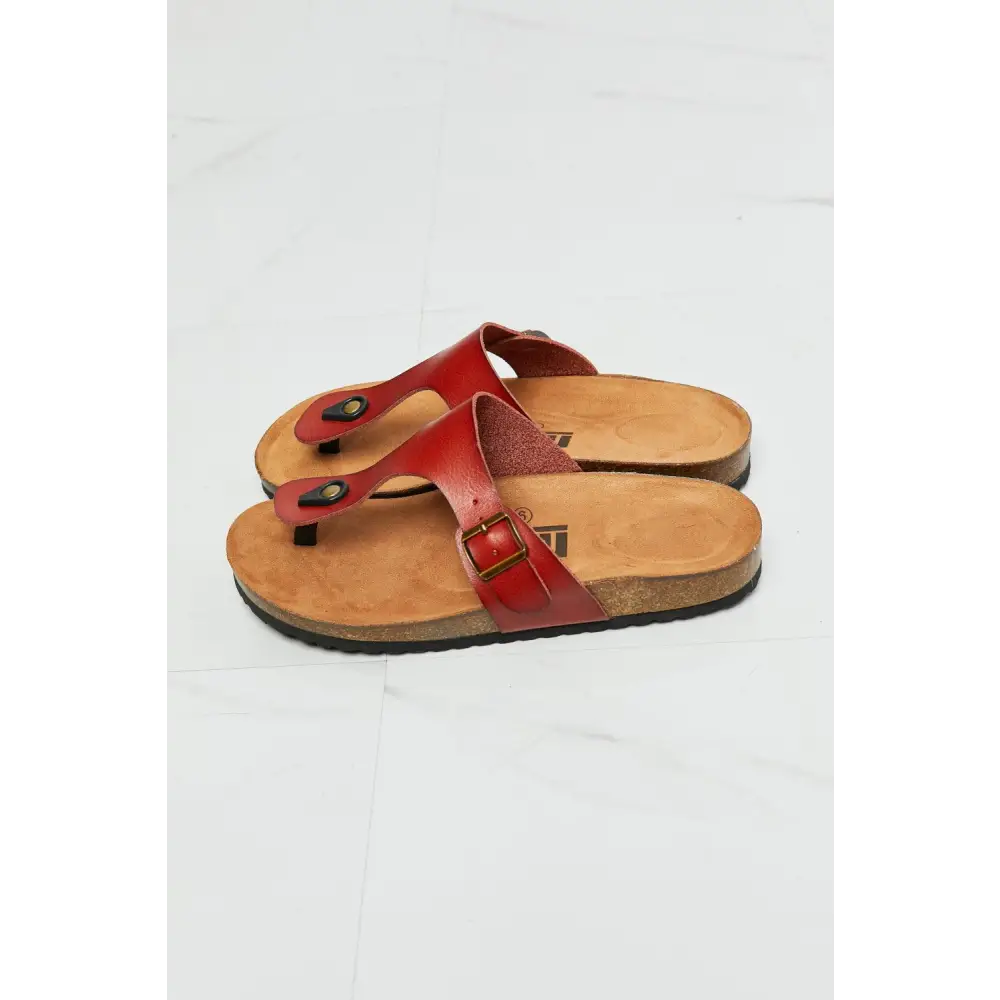 MMShoes Drift Away T-Strap Flip-Flop in Red